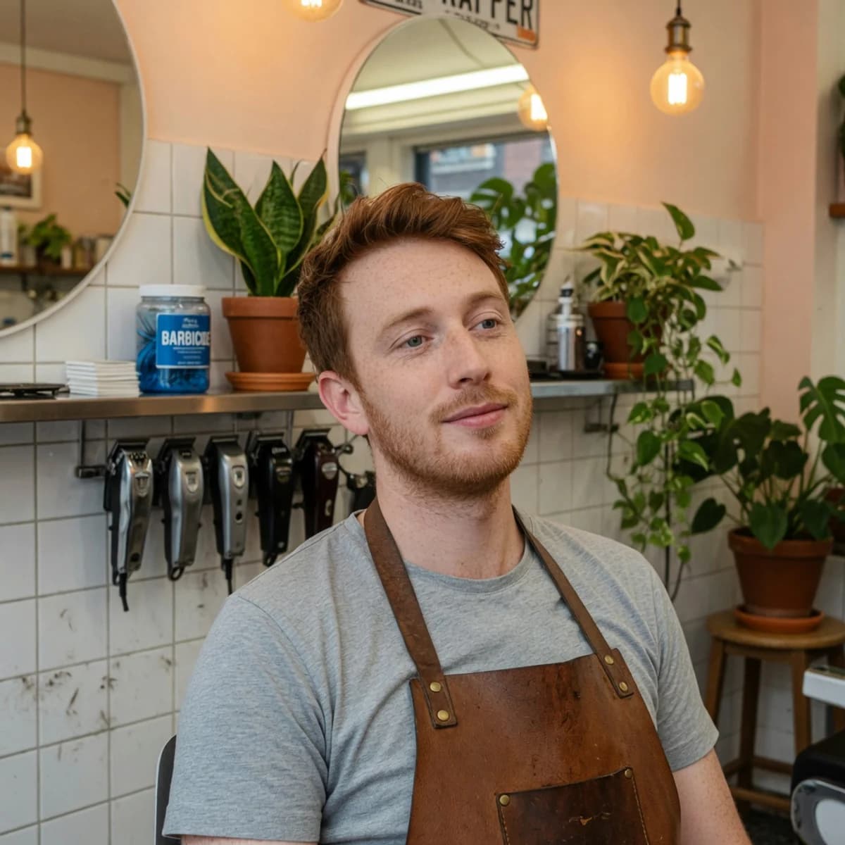 Portret van barber Joris Meijer in zijn zaak