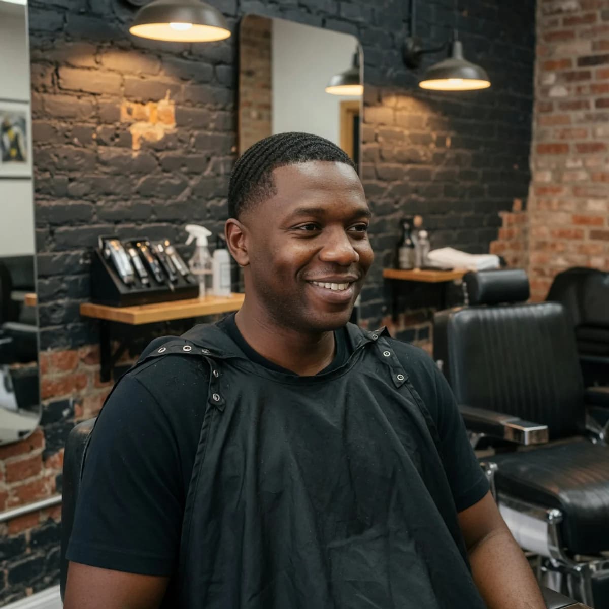 Portret van barber Kevin Ndlovu in zijn shop