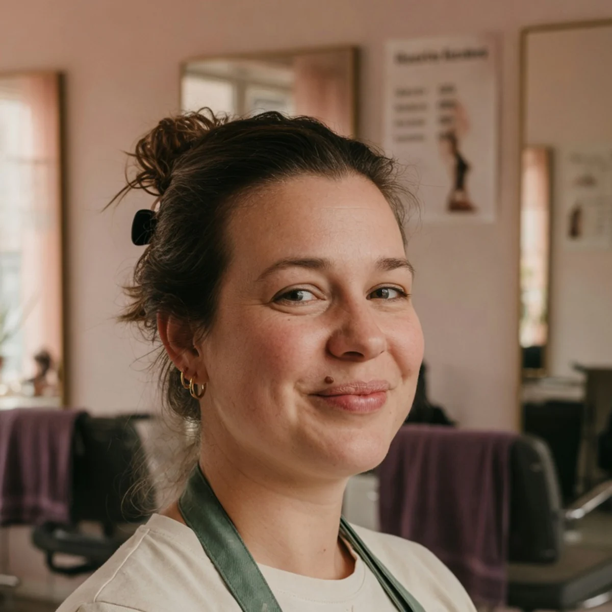 Portret van kapster Lotte Hartman