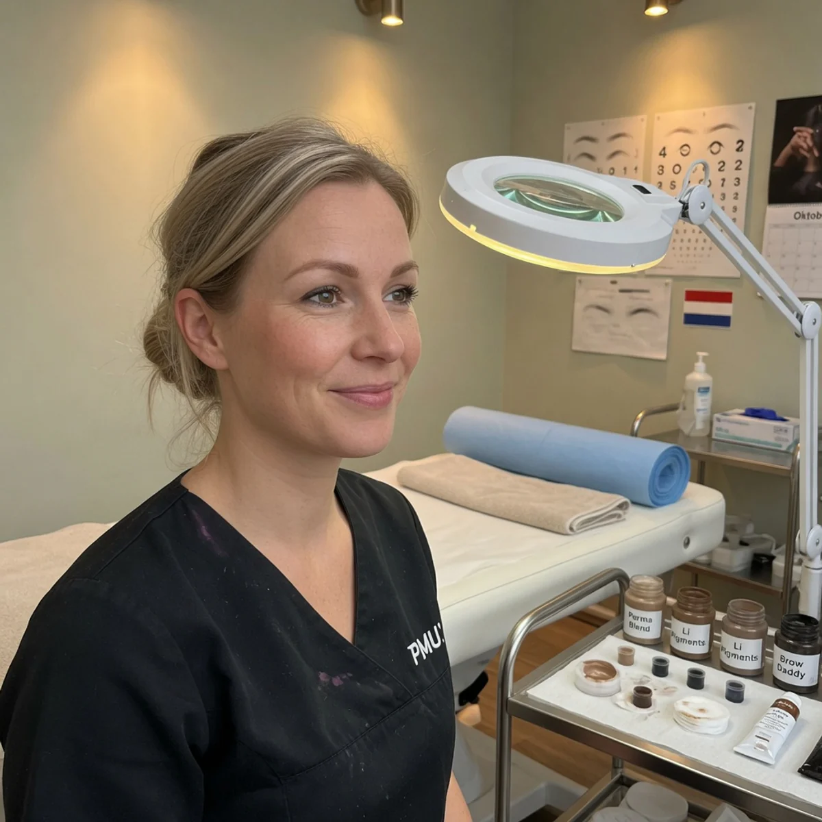 Portret van PMU-artiest Lara Nijenhuis in haar studio