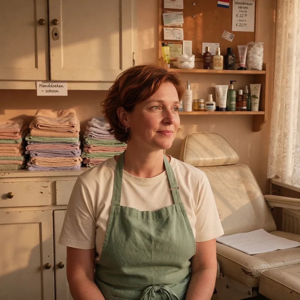 Portret van schoonheidsspecialiste Elise de Groot in haar praktijk