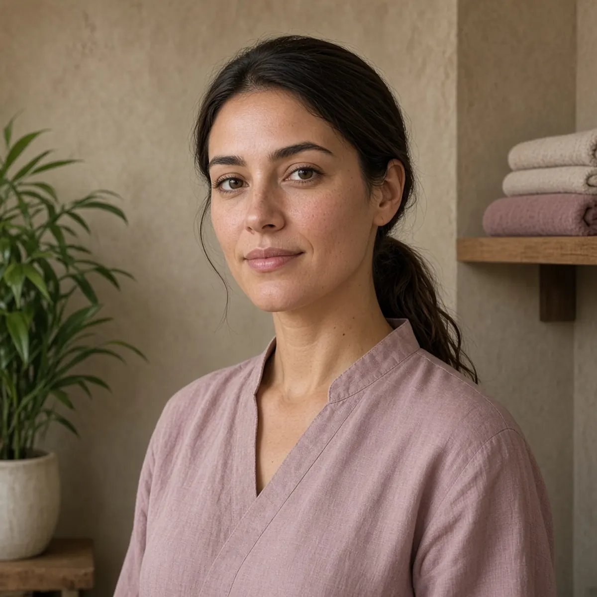 Portret van spa-therapeut Farah El Idrissi in haar spa