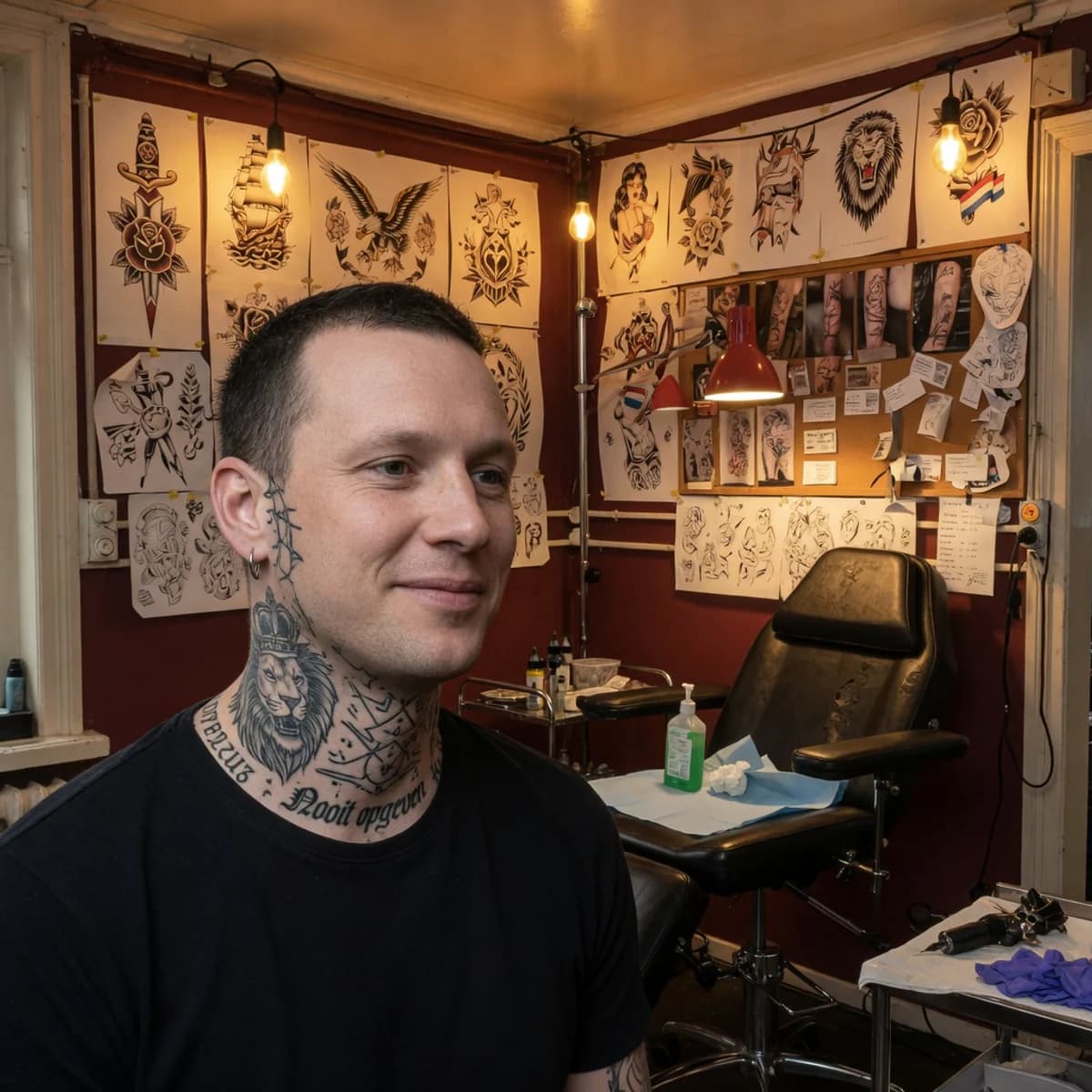 Portret van tattoo-artist Ruben de Wit in zijn shop
