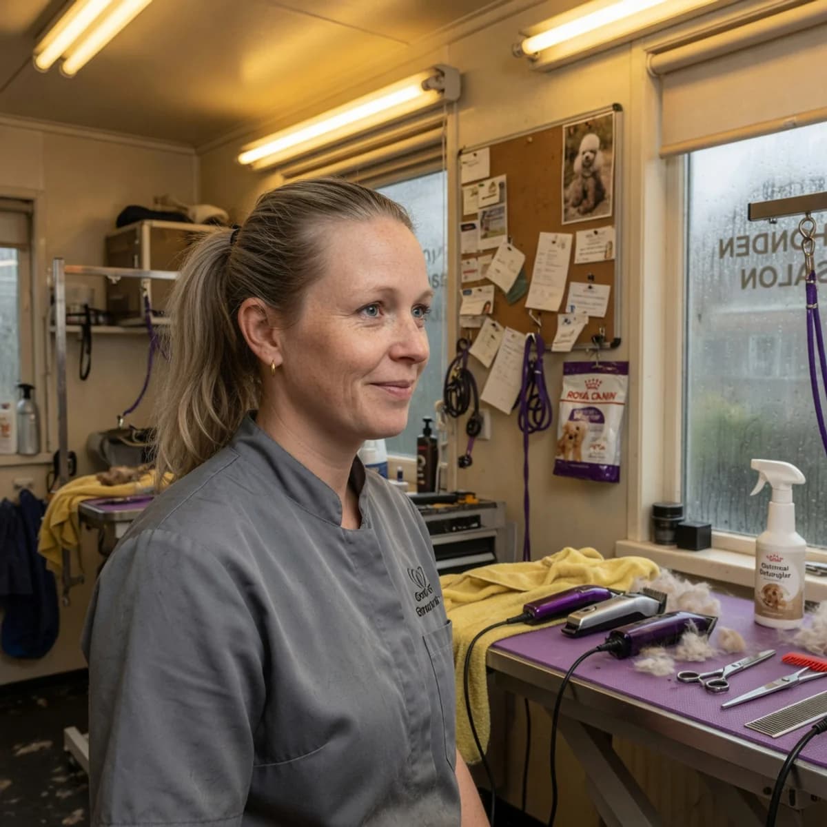 Portret van trimster Marloes Hendriks in haar salon
